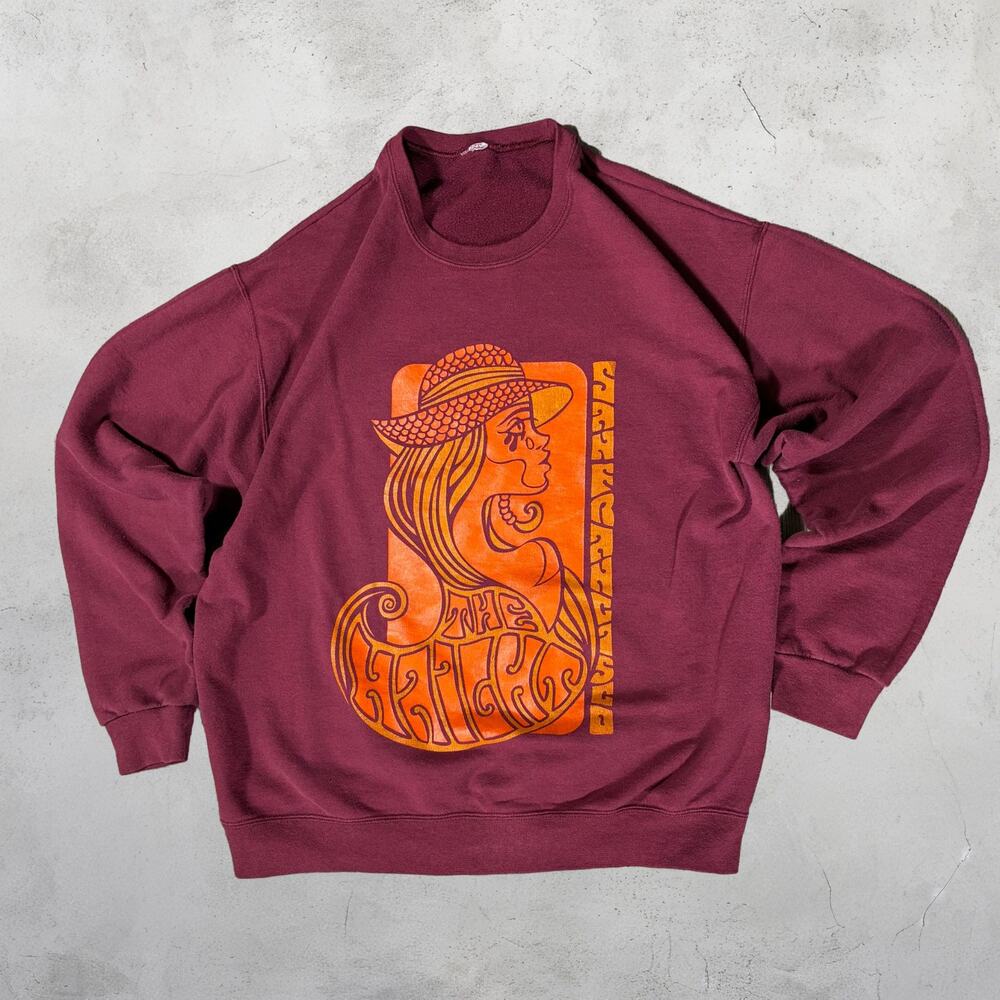 🎸 The Haight San Fran Psychedelic Rock Band Maroon Graphic Sweatshirt ⚡